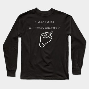 Captain Strawberry Typography White Design Long Sleeve T-Shirt